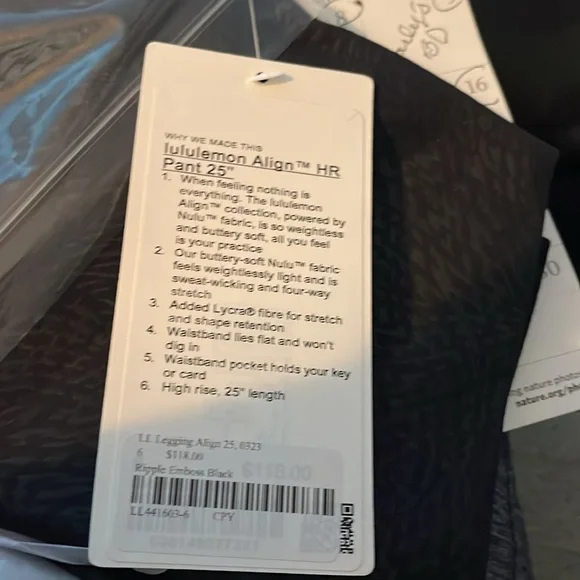 Align High Rise Tights 25”.Ripple Emboss Black. NWT!!6. RARE!